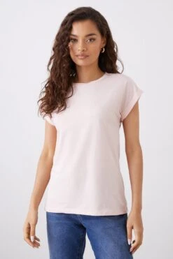 Dorothy Perkins Petite Cotton 3 Pack Roll Sleeve T-Shirt