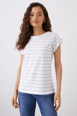 Dorothy Perkins Petite Cotton 3 Pack Roll Sleeve T-Shirt -Dorothy Perkins Shop bqq02971 multi xl 3