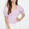 Dorothy Perkins Puff Sleeve Square Neck Top -Dorothy Perkins Shop bqq03422 lilac xl