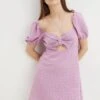 Dorothy Perkins Lilac Gingham Puff Sleeve Mini Dress -Dorothy Perkins Shop bqq04365 lilac xl