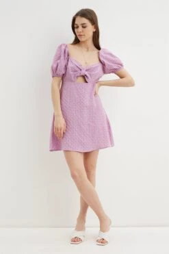 Dorothy Perkins Lilac Gingham Puff Sleeve Mini Dress 7 Dorothy Perkins Lilac Gingham Puff Sleeve Mini Dress -Dorothy Perkins Shop bqq04365 lilac xl 1