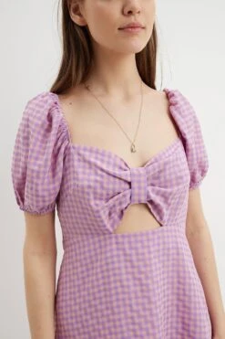 Dorothy Perkins Lilac Gingham Puff Sleeve Mini Dress 9 Dorothy Perkins Lilac Gingham Puff Sleeve Mini Dress -Dorothy Perkins Shop bqq04365 lilac xl 3