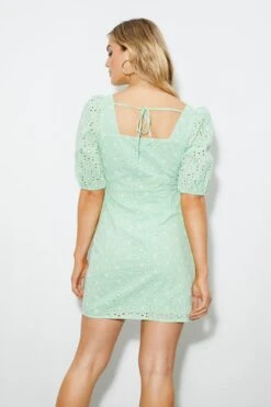 Dorothy Perkins Green Broderie Detail Mini Dress 8 Dorothy Perkins Green Broderie Detail Mini Dress -Dorothy Perkins Shop bqq04383 green xl 2