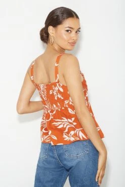 Dorothy Perkins Petite Floral Linen Cami Top 8 Dorothy Perkins Petite Floral Linen Cami Top -Dorothy Perkins Shop bqq04819 terracotta xl 2