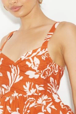 Dorothy Perkins Petite Floral Linen Cami Top 9 Dorothy Perkins Petite Floral Linen Cami Top -Dorothy Perkins Shop bqq04819 terracotta xl 3