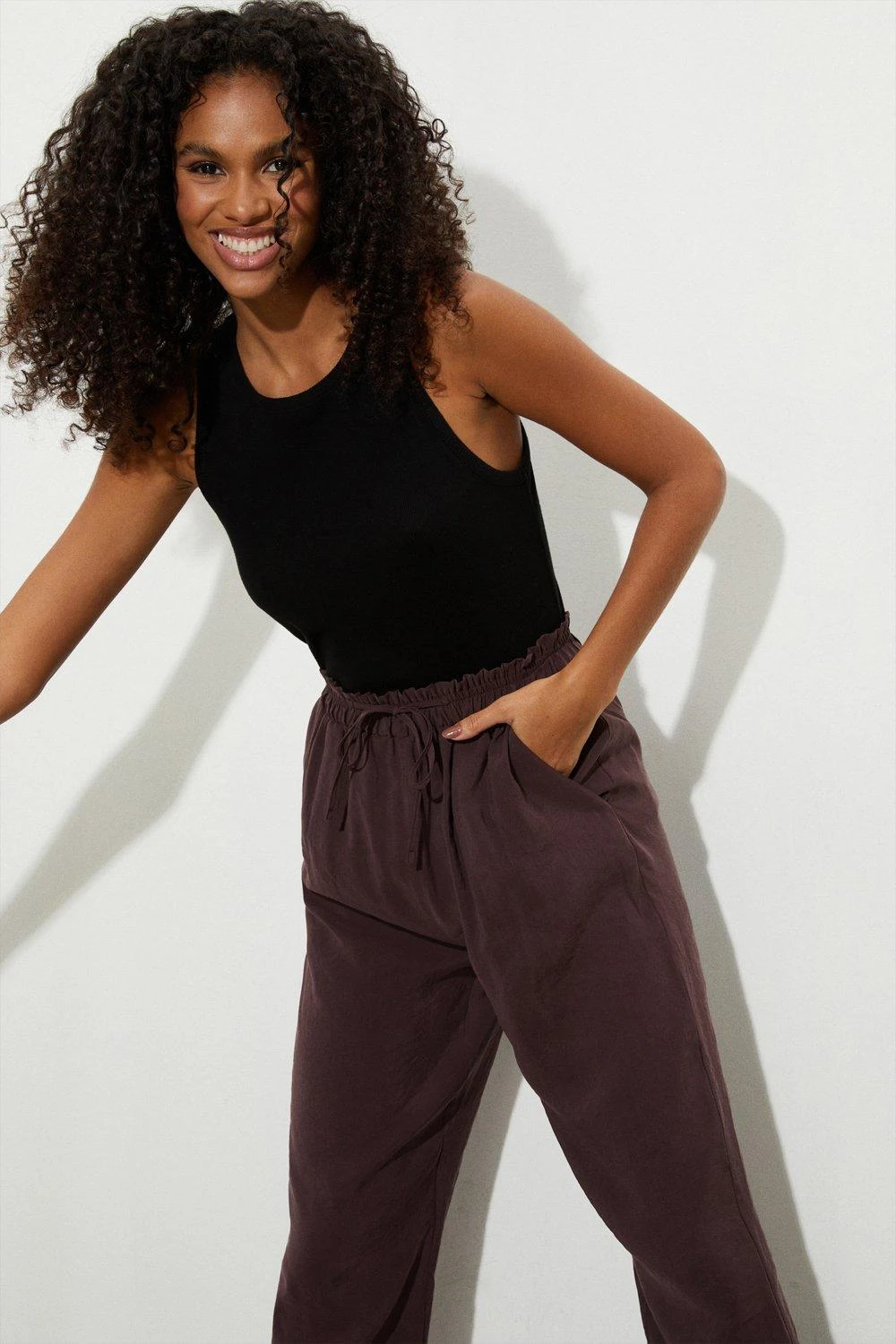 Dorothy Perkins Chocolate Silky Cupro Joggers 3 Dorothy Perkins Chocolate Silky Cupro Joggers