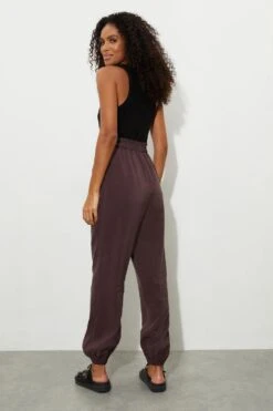 Dorothy Perkins Chocolate Silky Cupro Joggers 8 Dorothy Perkins Chocolate Silky Cupro Joggers -Dorothy Perkins Shop bqq05033 chocolate xl 2