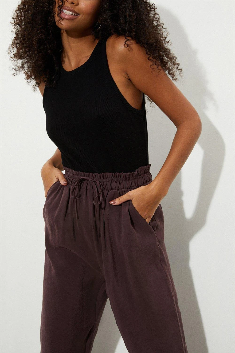 Dorothy Perkins Chocolate Silky Cupro Joggers 6 Dorothy Perkins Chocolate Silky Cupro Joggers - Image 4