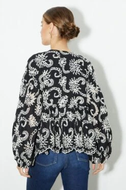 Dorothy Perkins Premium Broderie Tie Front Jacket -Dorothy Perkins Shop bqq06883 black xl 2