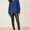 Dorothy Perkins Blue Abstract Empire Seam Long Sleeve Top -Dorothy Perkins Shop bqq08224 blue xl