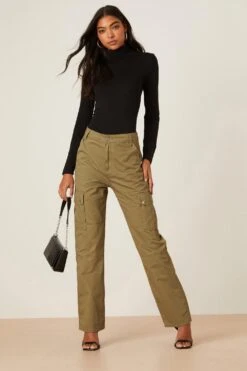 Dorothy Perkins Cargo Detail High Waist Trouser -Dorothy Perkins Shop bqq08834 khaki xl 1
