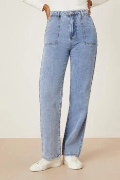 Dorothy Perkins Cargo Detail Straight Leg Jeans