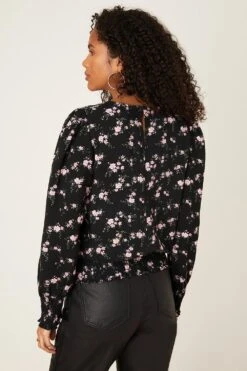 Dorothy Perkins Pink Ditsy Print Shirred Hem Top -Dorothy Perkins Shop bqq08923 pink xl 2