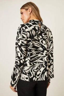 Dorothy Perkins Mono Print High Neck Puff Sleeve Top -Dorothy Perkins Shop bqq08925 mono xl 2