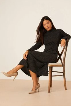 Dorothy Perkins Petite Soft Touch Swing Midi Dress -Dorothy Perkins Shop bqq08979 charcoal xl 4
