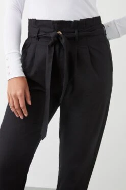 Dorothy Perkins Paperbag Belted Linen Blend Trouser -Dorothy Perkins Shop bqq09003 black xl 3