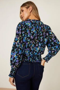 Dorothy Perkins Petite Shirred Hem Top -Dorothy Perkins Shop bqq09086 black xl 2