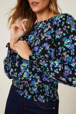 Dorothy Perkins Petite Shirred Hem Top -Dorothy Perkins Shop bqq09086 black xl 3