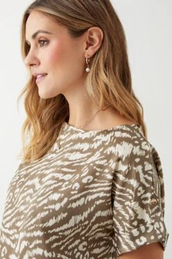 Dorothy Perkins Animal Roll Sleeve Blouse -Dorothy Perkins Shop bqq09381 green xl 3