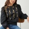 Dorothy Perkins Petite Embroidered Shirred Hem Blouse 2 Dorothy Perkins Petite Embroidered Shirred Hem Blouse -Dorothy Perkins Shop bqq09393 black xl