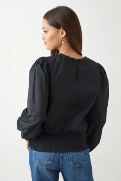 Dorothy Perkins Petite Embroidered Shirred Hem Blouse -Dorothy Perkins Shop bqq09393 black xl 2