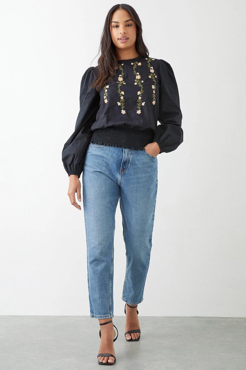 Dorothy Perkins Embroidered Shirred Hem Blouse 4 Dorothy Perkins Embroidered Shirred Hem Blouse - Image 2