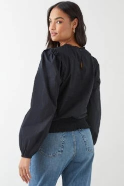 Dorothy Perkins Embroidered Shirred Hem Blouse 8 Dorothy Perkins Embroidered Shirred Hem Blouse -Dorothy Perkins Shop bqq09394 black xl 2