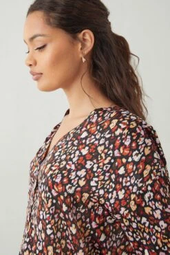 Dorothy Perkins Petite Animal Collarless Shirt -Dorothy Perkins Shop bqq09454 multi xl 3