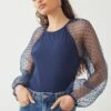 Dorothy Perkins Petite Woven Raglan Sleeve Top -Dorothy Perkins Shop bqq09492 navy xl