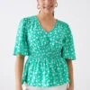 Dorothy Perkins Green Ditsy Shirred Waist Tea Blouse -Dorothy Perkins Shop bqq09618 green xl