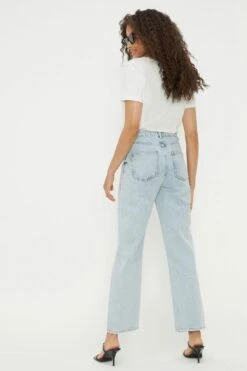 Dorothy Perkins High Waist Straight Leg Jeans -Dorothy Perkins Shop bqq09679 light20wash xl 3