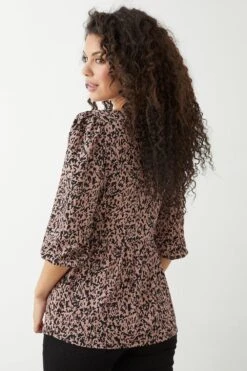 Dorothy Perkins Pink Animal Sweetheart Ruched Top -Dorothy Perkins Shop bqq09713 pink xl 2