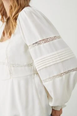 Dorothy Perkins Ivory Lace Trim Square Neck Blouse -Dorothy Perkins Shop bqq09724 ivory xl 3