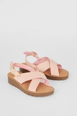Good For The Sole Good For The Sole: Melissa Wide Fit Cross Strap Sandals -Dorothy Perkins Shop bqq09763 blush xl 2