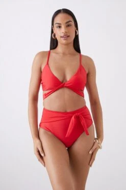 Dorothy Perkins Tie Back Wrap Around Bikini Top -Dorothy Perkins Shop bqq09927 red xl 1