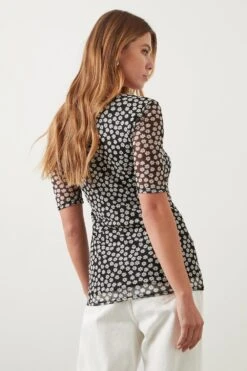 Dorothy Perkins Daisy Square Neck Fitted Mesh Top -Dorothy Perkins Shop bqq10066 multi xl 2