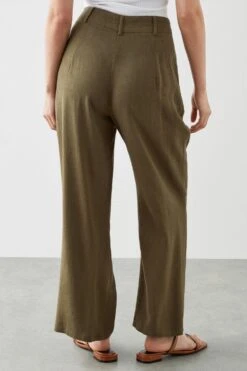 Dorothy Perkins Petite Linen Blend Wide Leg Trousers 7 Dorothy Perkins Petite Linen Blend Wide Leg Trousers -Dorothy Perkins Shop bqq10102 khaki xl 2