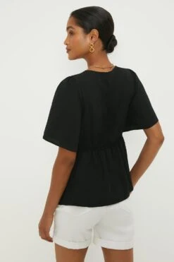 Dorothy Perkins Tie Front Blouse -Dorothy Perkins Shop bqq10148 black xl 3