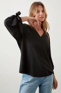 Dorothy Perkins Tie Sleeve V Neck Blouse