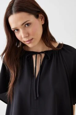 Dorothy Perkins Tie Neck Blouse -Dorothy Perkins Shop bqq10156 black xl 1