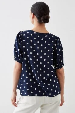 Dorothy Perkins Petite Navy Spot Puff Sleeve Overhead Shirt 7 Dorothy Perkins Petite Navy Spot Puff Sleeve Overhead Shirt -Dorothy Perkins Shop bqq10161 navy xl 2