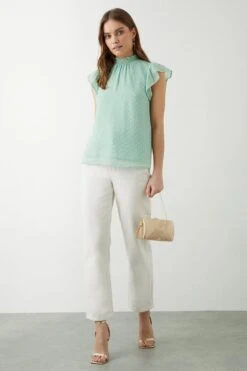 Dorothy Perkins Chiffon Dobby Frill Sleeve Blouse 7 Dorothy Perkins Chiffon Dobby Frill Sleeve Blouse -Dorothy Perkins Shop bqq10162 sage xl 1