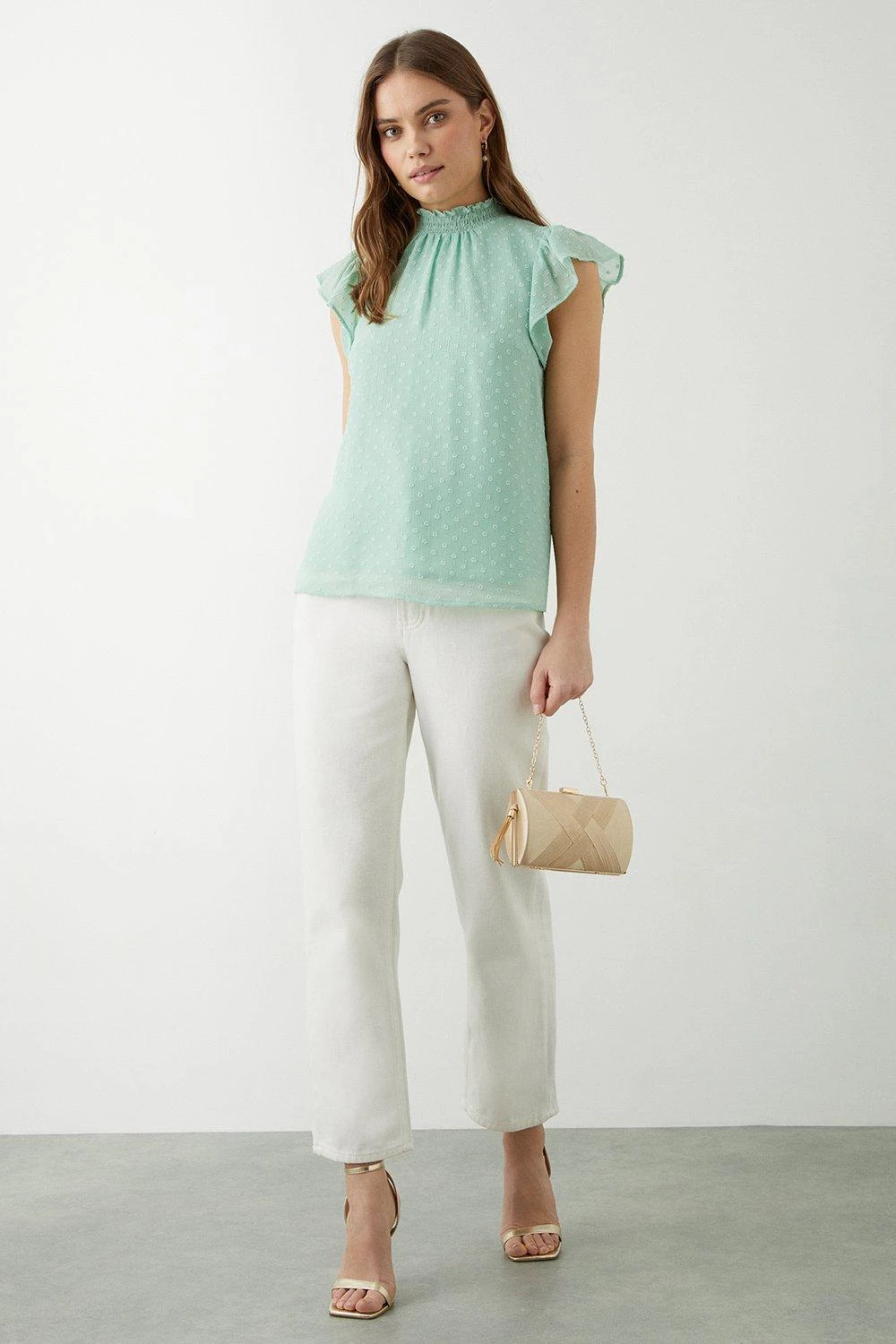 Dorothy Perkins Chiffon Dobby Frill Sleeve Blouse 4 Dorothy Perkins Chiffon Dobby Frill Sleeve Blouse - Image 2