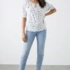 Dorothy Perkins Blue Ditsy Shirred Hem Blouse