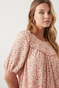 Dorothy Perkins Pink Ditsy Frill Yoke Blouse -Dorothy Perkins Shop bqq10252 multi xl 1