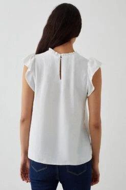 Dorothy Perkins Ivory Frill Neck Shell Blouse -Dorothy Perkins Shop bqq10431 ivory xl 2