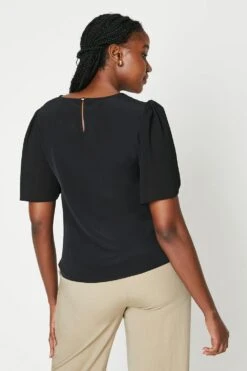 Dorothy Perkins Chiffon Contrast Angel Sleeve Blouse -Dorothy Perkins Shop bqq10440 black xl 2