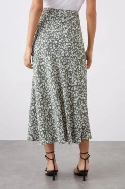 Dorothy Perkins Petite Ditsy Bias Midi Skirt -Dorothy Perkins Shop bqq10446 khaki xl 2