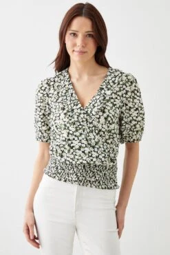 Dorothy Perkins Ditsy Shirred Hem Wrap Blouse -Dorothy Perkins Shop bqq10526 multi xl 1