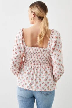 Dorothy Perkins Pink Rose Shirred Bodice Blouse -Dorothy Perkins Shop bqq10529 pink xl 2